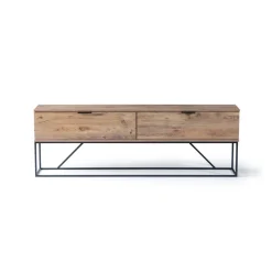 TV-taso Linento Furniture Midlake, musta/mäntypuu