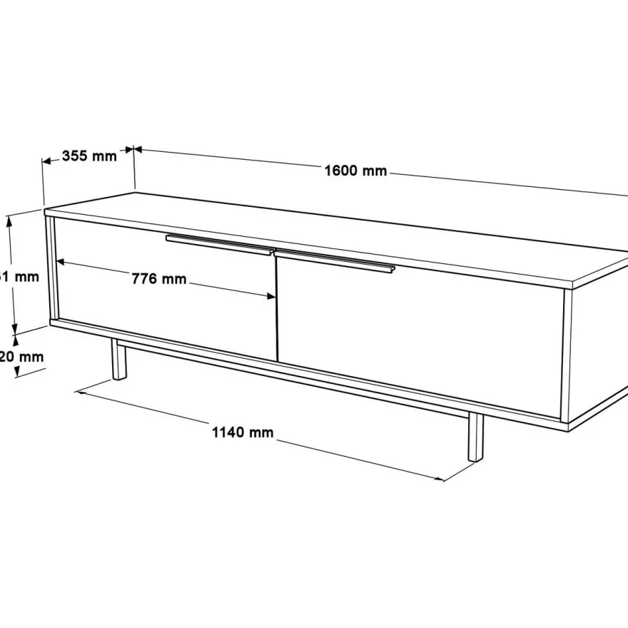 TV-taso Linento Furniture ON1, eri värejä