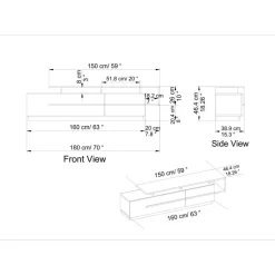 TV-taso Linento Furniture Pia, musta/ruskea