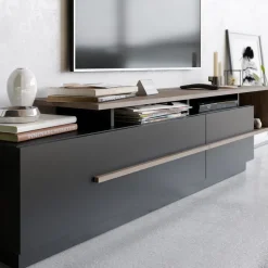 TV-taso Linento Furniture Pia, musta/ruskea