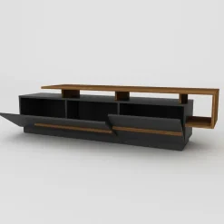 TV-taso Linento Furniture Pia, musta/ruskea