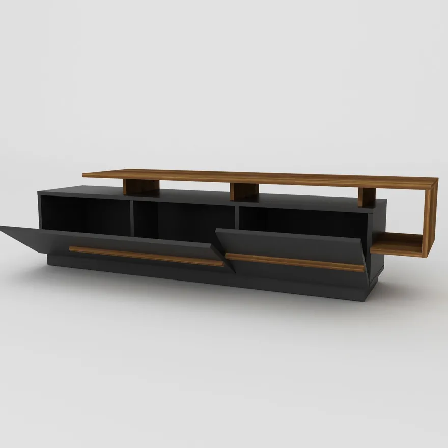 TV-taso Linento Furniture Pia, musta/ruskea