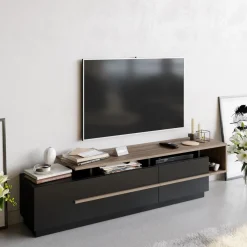 TV-taso Linento Furniture Pia, musta/ruskea