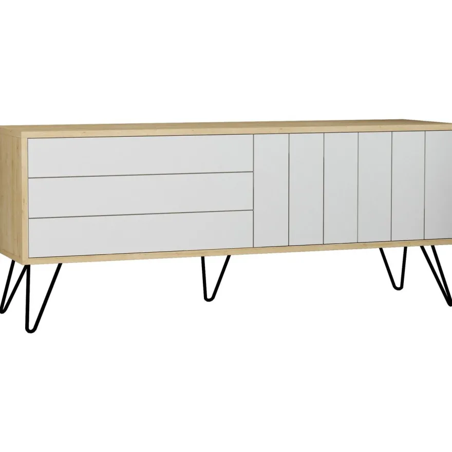 TV-taso Linento Furniture Picadilly, valkoinen/ruskea