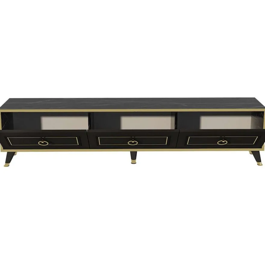 TV-taso Linento Furniture Sona, 180cm, musta
