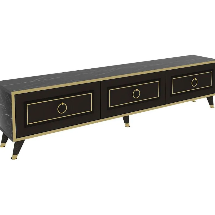 TV-taso Linento Furniture Sona, 180cm, musta