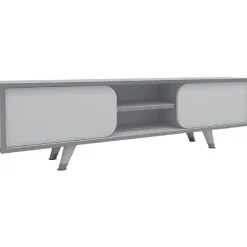TV-taso Linento Furniture Zambak valkoinen/nikkeli