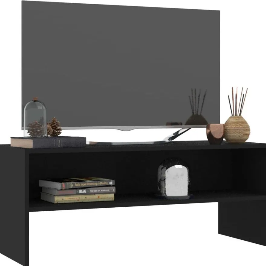 Tv-taso musta 100x40x40 cm lastulevy