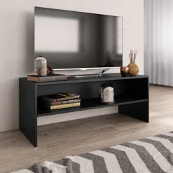 Tv-taso musta 100x40x40 cm lastulevy