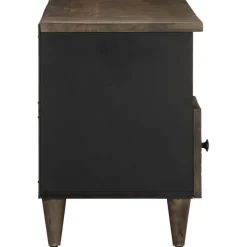TV-taso musta 100x33x46 cm täysi mangopuu (17810)