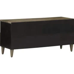TV-taso musta 100x33x46 cm täysi mangopuu (17810)