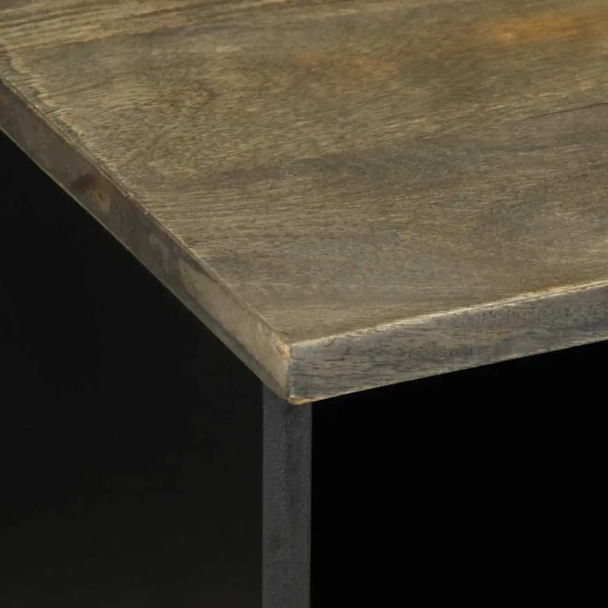 TV-taso musta 100x33x46 cm täysi mangopuu (17810)