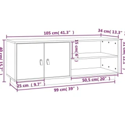 TV-taso täysi mänty 105x34x40 cm, eri värejä (17152)