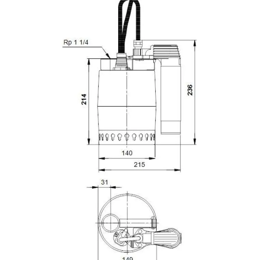 Tyhjennyspumppu Grundfos, KP150AV-1, upotettava
