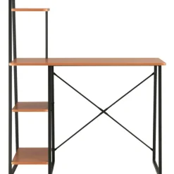 Työpöytä hyllyillä musta ja ruskea 102x50x117 cm