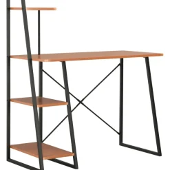 Työpöytä hyllyillä musta ja ruskea 102x50x117 cm