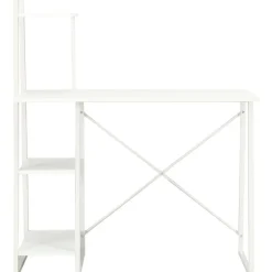 Työpöytä hyllyillä valkoinen 102x50x117 cm
