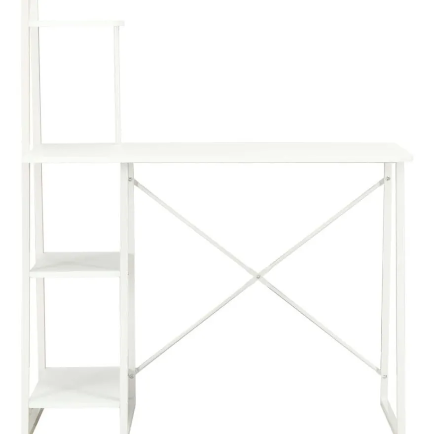 Työpöytä hyllyillä valkoinen 102x50x117 cm