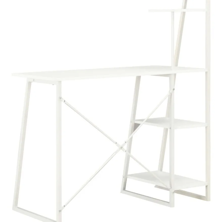 Työpöytä hyllyillä valkoinen 102x50x117 cm