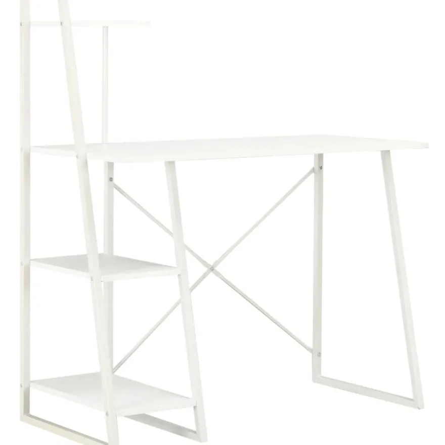 Työpöytä hyllyillä valkoinen 102x50x117 cm