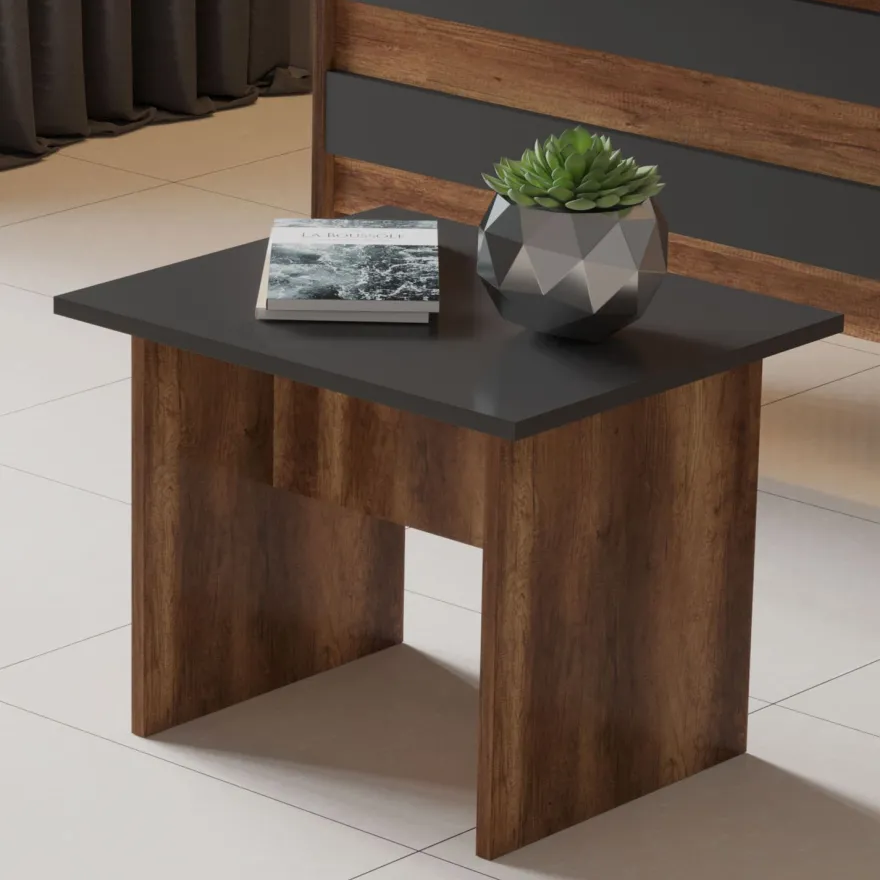 Työpöytäkokonaisuus Linento Furniture VO12, tummanruskea/harmaa