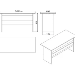 Työpöytäkokonaisuus Linento Furniture VO10, valkoinen