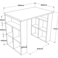 Työpöytä Linento Furniture BR1, ruskea/valkoinen