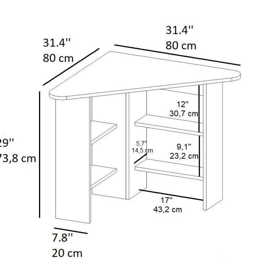 Työpöytä Linento Furniture Corner, eri värejä