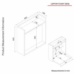 Työpöytä Linento Furniture Laptop, valkoinen/pähkinäpuu