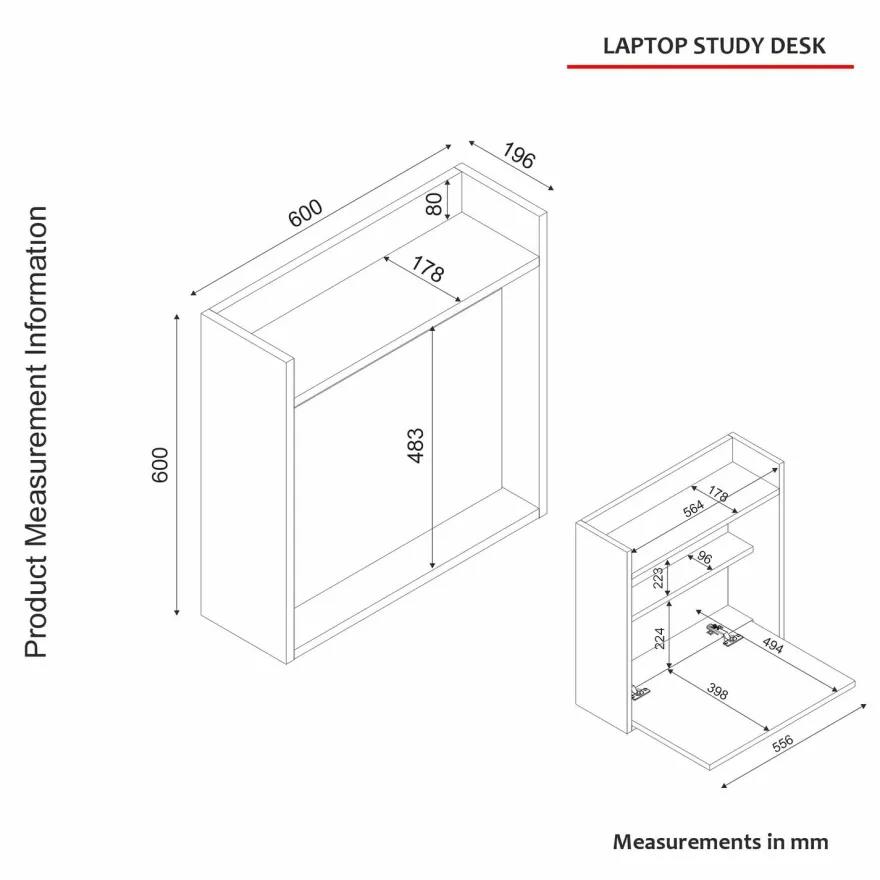 Työpöytä Linento Furniture Laptop, valkoinen/pähkinäpuu