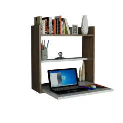 Työpöytä Linento Furniture Laptop, valkoinen/pähkinäpuu