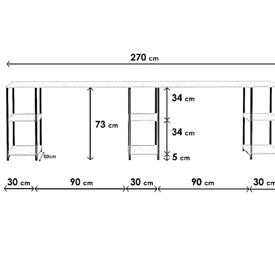 Työpöytä Linento Furniture L204 tammi