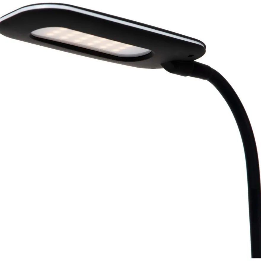 Työpöytävalaisin Lucide Penny 34cm, langaton latausasema, kynäteline, musta