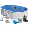 Uima-allaspaketti Swim & Fun Basic 132, 730x375cm, valkoinen