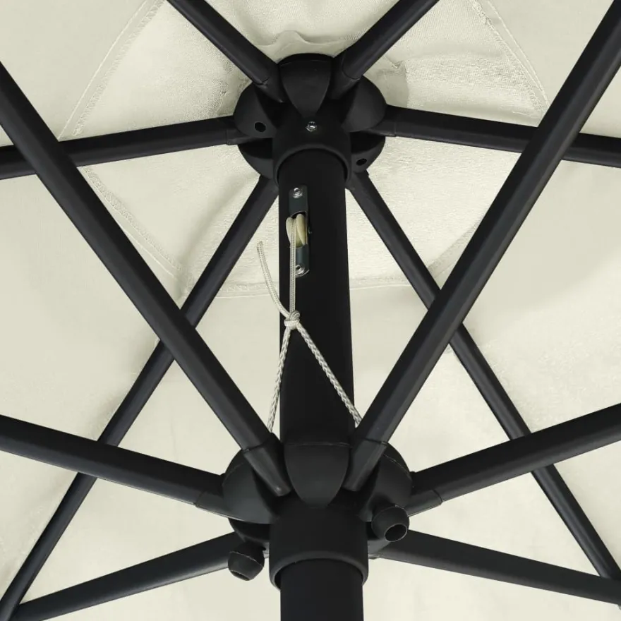 Ulkoaurinkovarjo led-valot alumiinitanko 270 cm