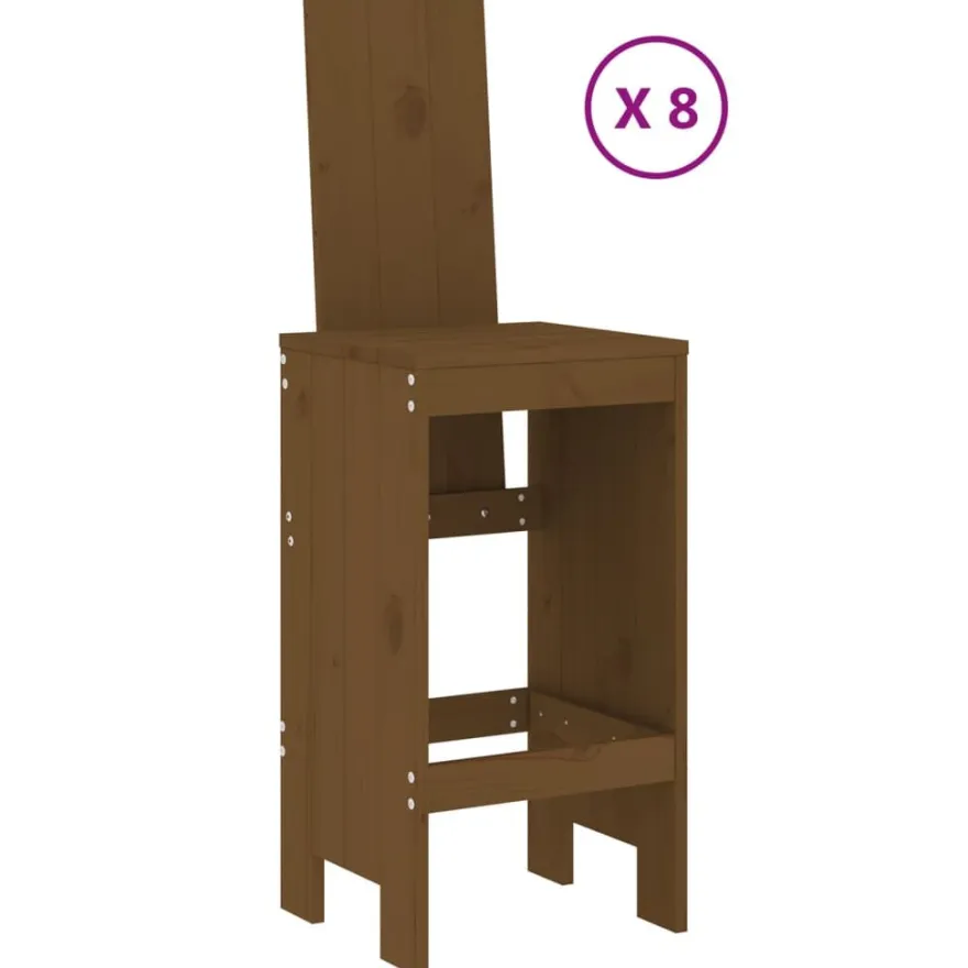 Ulkobaarisarja hunajanruskea, mänty, ruskea, 9 osaa