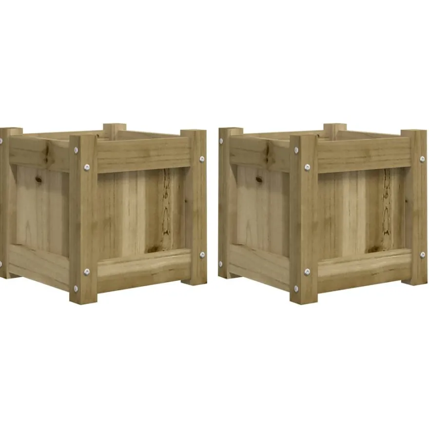 Ulkokukkalaatikot 31 x 31 x 31 cm, kyllästettyä mäntyä, 2 kpl
