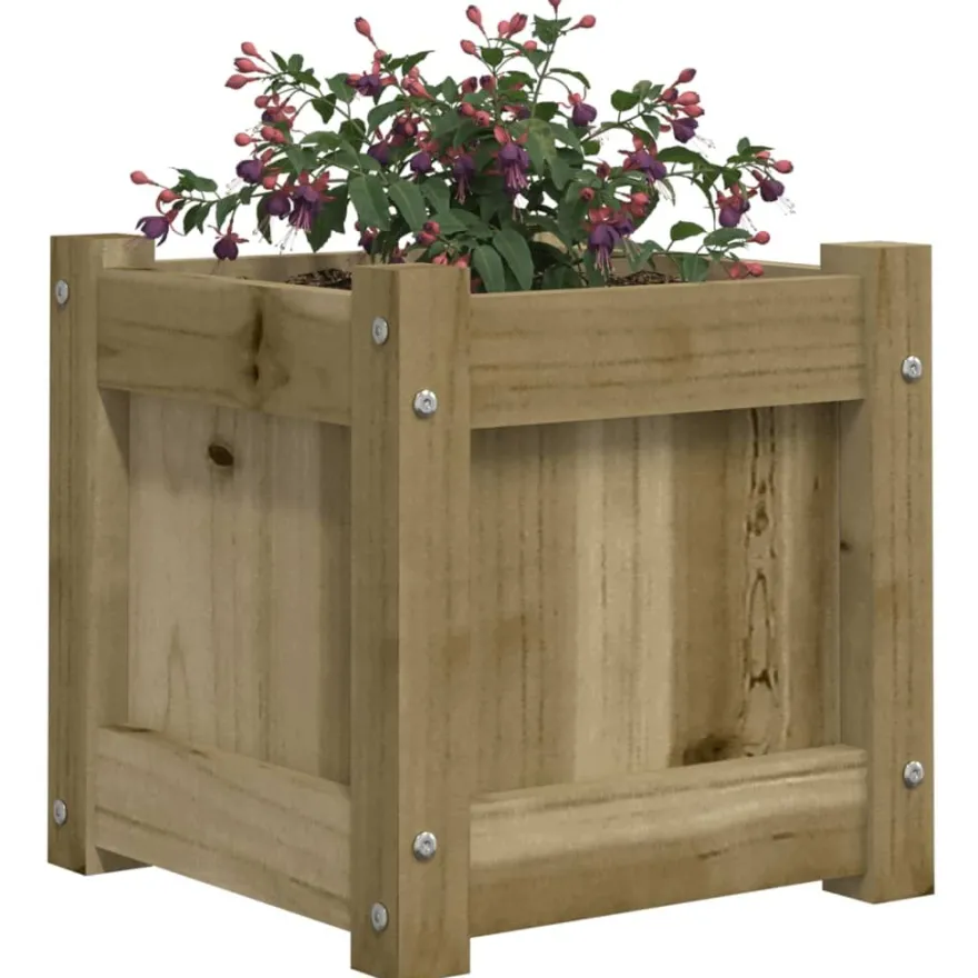 Ulkokukkalaatikot 31 x 31 x 31 cm, kyllästettyä mäntyä, 2 kpl