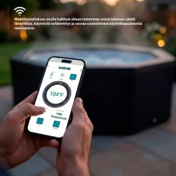 Ulkoporeallas Wave Spa Como, 6 hlöä, 90 suutinta, WiFi, kahdeksankulmainen, koottava, musta