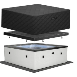 Ulkoporeallas Wave Spa Garda, 6 hlöä, 90 suutinta, WiFi, neliö, koottava, valkoinen