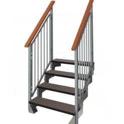 Ulkoportaat Dolle Gardentop Trimax, kahdella Nordic-kaiteella, tummanruskea, eri kokoja