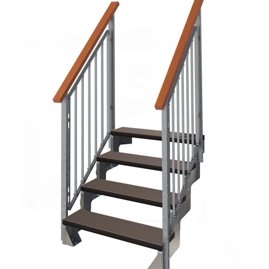 Ulkoportaat Dolle Gardentop Trimax, kahdella Nordic-kaiteella, tummanruskea, eri kokoja