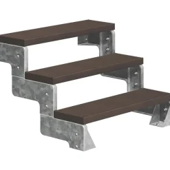 Ulkoportaat Dolle Gardentop Trimax, kahdella Nordic-kaiteella, tummanruskea, eri kokoja