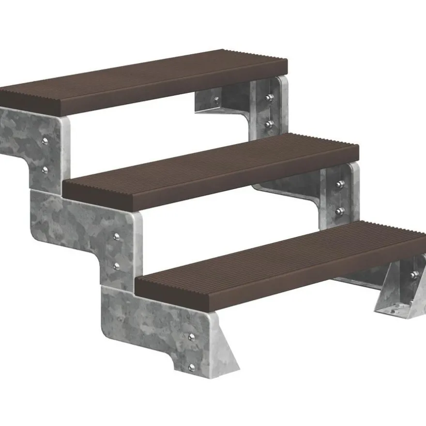 Ulkoportaat Dolle Gardentop Trimax, kahdella Nordic-kaiteella, tummanruskea, eri kokoja