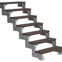 Ulkoportaat Dolle Gardentop Trimax, kahdella Nordic-kaiteella, tummanruskea, eri kokoja