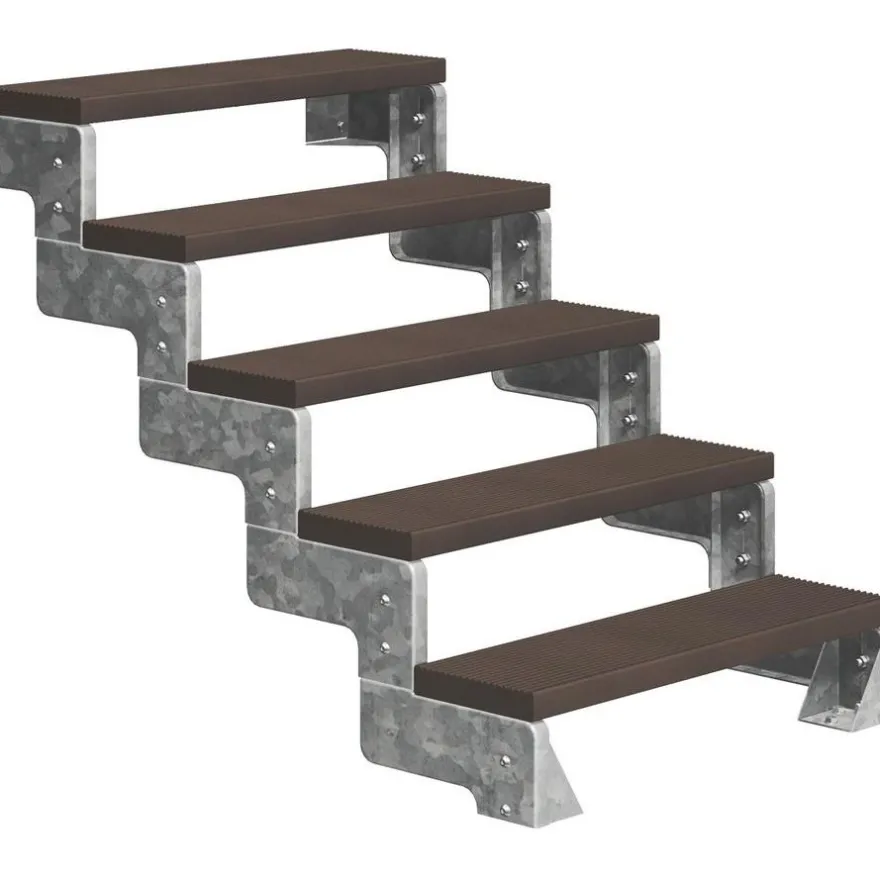 Ulkoportaat Dolle Gardentop Trimax, kahdella Nordic-kaiteella, tummanruskea, eri kokoja