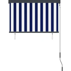Ulkorullaverho 100x250 cm sininen ja valkoinen