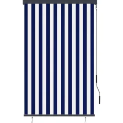 Ulkorullaverho 100x250 cm sininen ja valkoinen