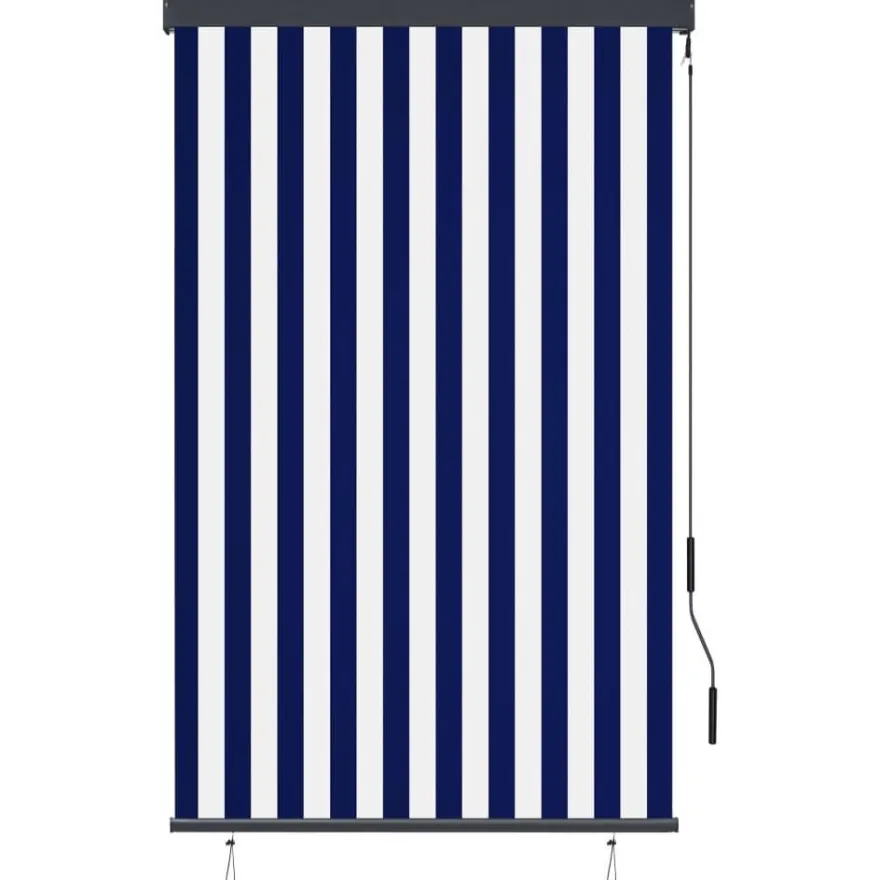 Ulkorullaverho 100x250 cm sininen ja valkoinen