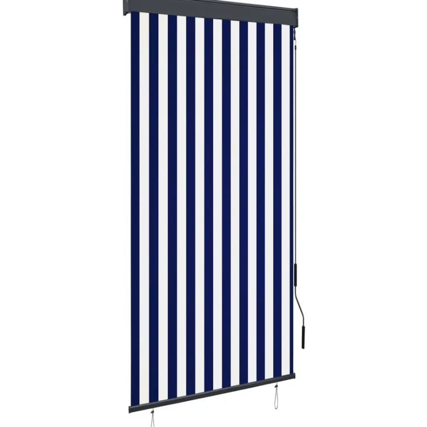 Ulkorullaverho 100x250 cm sininen ja valkoinen
